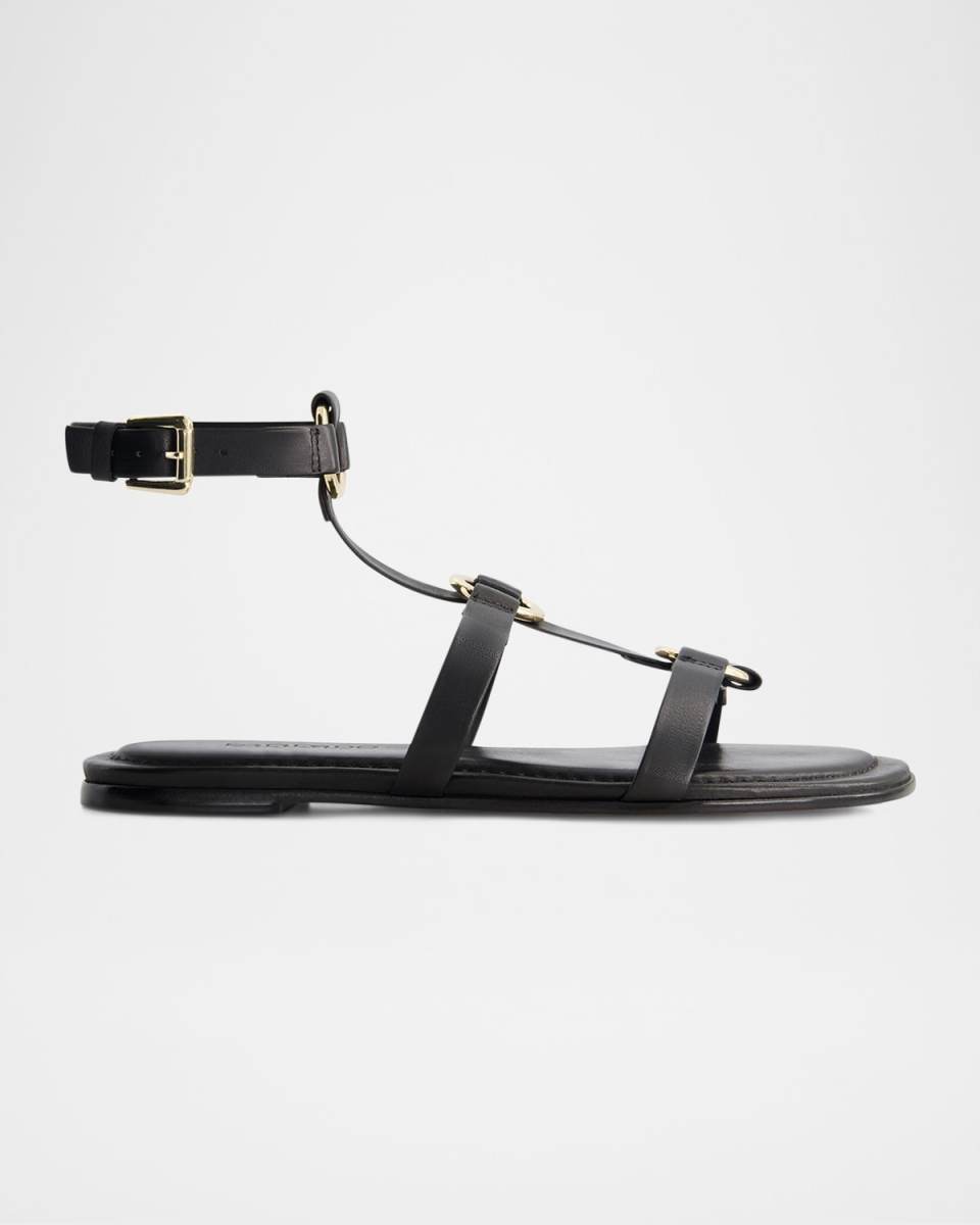 Hera Leather Flat Gladiator Sandals